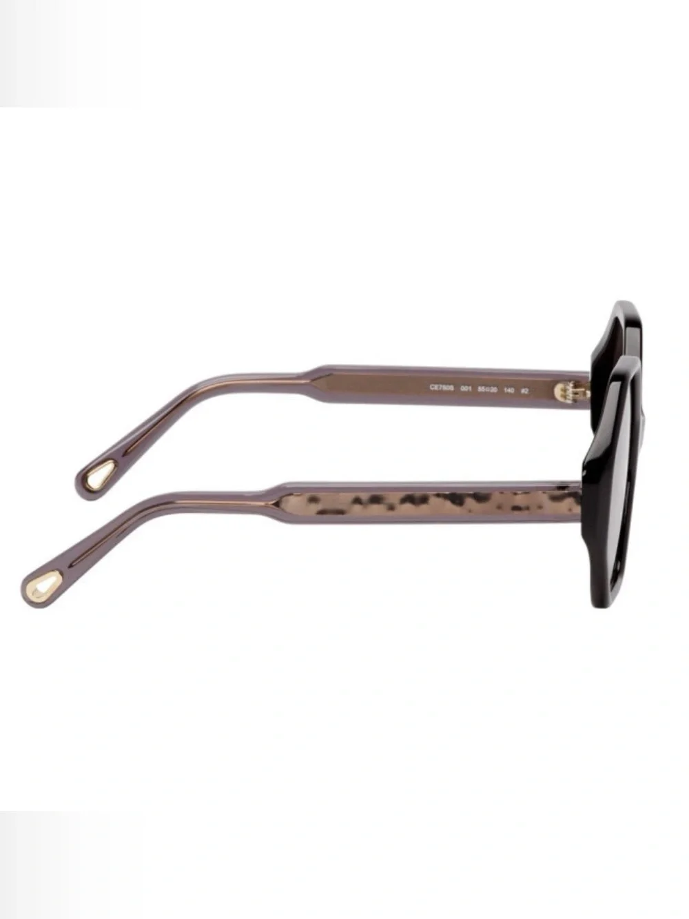 Brand New Chloe Women’s Oversized Geometric Hexagon Sunglasses, Black/Gray, 55mm